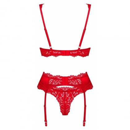 Set Obsessive Amor Cherris 3 Piese Roșu S-M