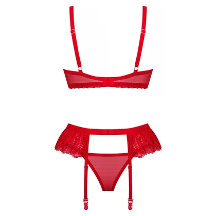 Set Obsessive Chilisa 3 Piese Roșu XL-2XL