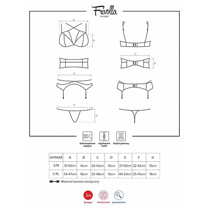 Set Obsessive Frivolla Negru S-M