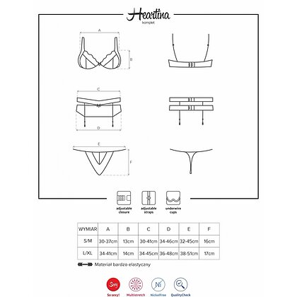 Set Obsessive Heartina Roșu S-M
