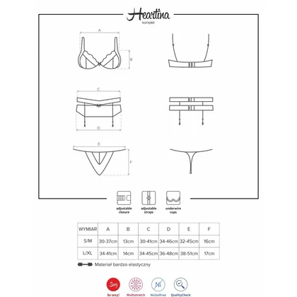 Set Obsessive Heartina Roșu S-M