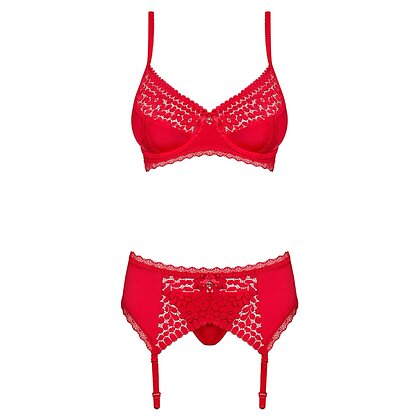 Set Obsessive Jolierose Rosu L-XL