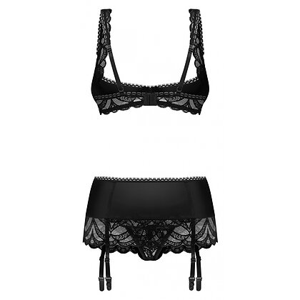 Set Obsessive Lecille 3 Piese Negru S-M