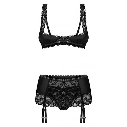 Set Obsessive Lecille 3 Piese Negru L-XL