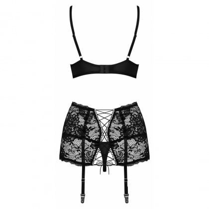 Set Obsessive Peonesia Negru L-XL