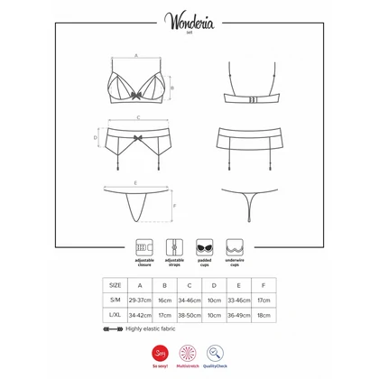 Set Obsessive Wonderia Negru S-M