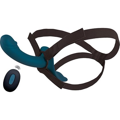 Set Strap-On You2Toys — 7 Moduri, Reîncărcabil Albastru