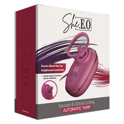 She.E.O. Pompa Clitoris Limbă Rotativă - 9 Moduri, 3 Nivele Roz