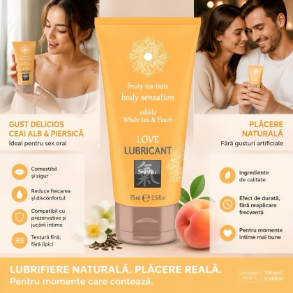 Shiatsu Lubrifiant Comestibil Ceai Alb Piersică 75 ml