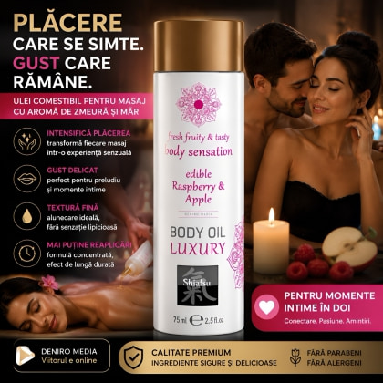 Shiatsu Ulei Comestibil Zmeură și Măr 75 ml Catifelat