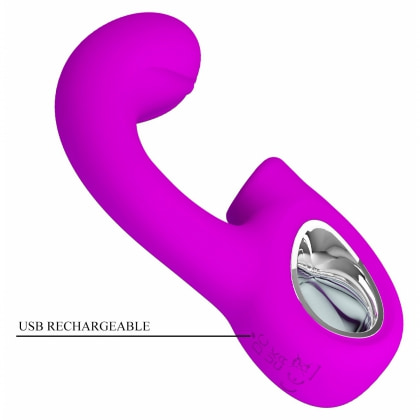 Sibel Vibrator Dublă Stimulare 10+30 Moduri Reîncărcabil Mov