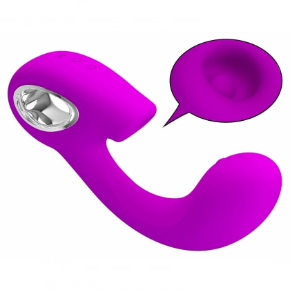 Sibel Vibrator Dublă Stimulare 10+30 Moduri Reîncărcabil Mov