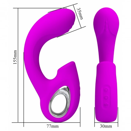 Sibel Vibrator Dublă Stimulare 10+30 Moduri Reîncărcabil Mov
