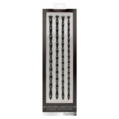 Silicone Spiral Plug Set Advanced Urethral Sounding Negru