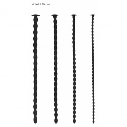 Silicone Spiral Plug Set Advanced Urethral Sounding Negru