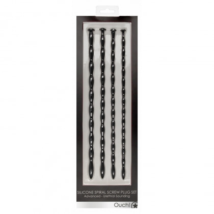 Silicone Spiral Plug Set Advanced Urethral Sounding Negru
