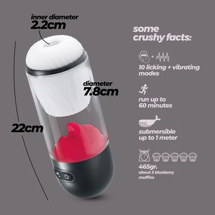 Slurpy Crushious Masturbator Automat 2 în 1 Alb