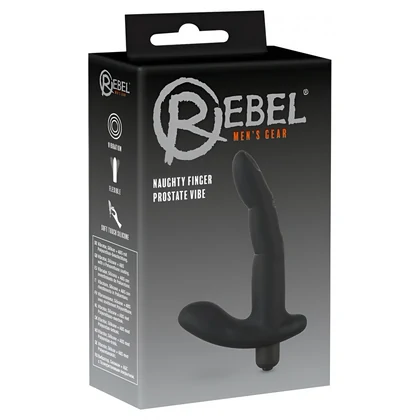 Stimulator Prostată Finger Rebel Naughty Negru
