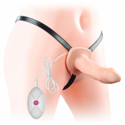 Strap On Vibrating Unisex Hollow 19cm