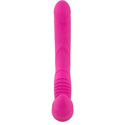 Strapless Strap On Cu 2 Vibratoare Reîncărcabil Roz