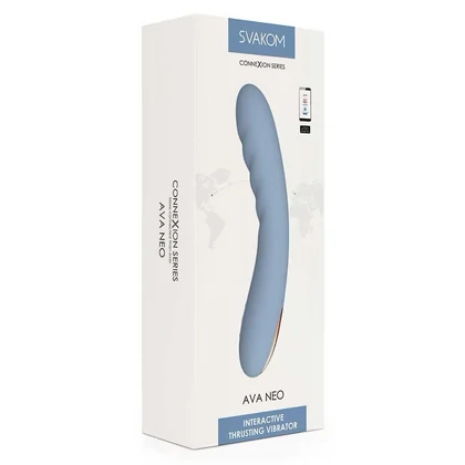 Svakom Ava Neo, Vibrator cu Împingere 5x5, Reîncărcabil Albastru