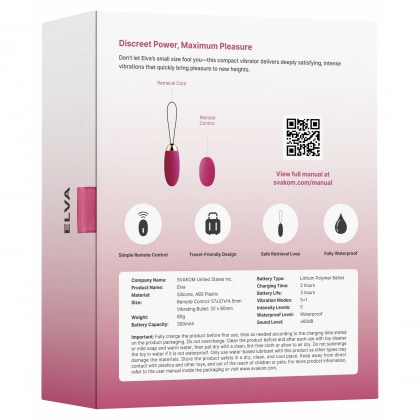 Svakom Elva Remote Control Vibrating Egg Roz
