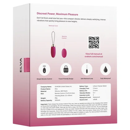 Svakom Elva Remote Control Vibrating Egg Roz