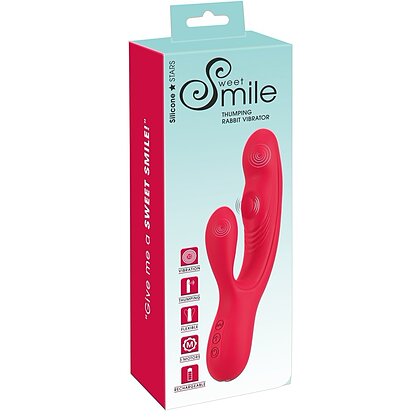 Sweet Smile Thumping Rabbit — 10+5 Moduri, Reîncărcabil Roșu
