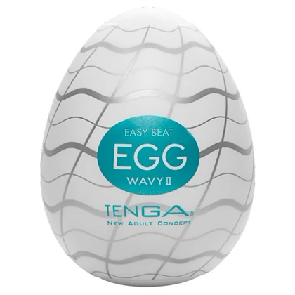 TENGA Egg Wavy II, Compact și Discret cu Textura Ondulată Alb