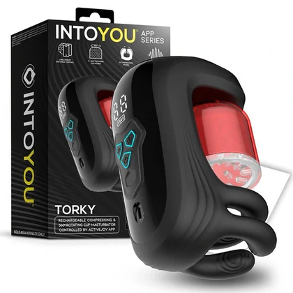 Torky - Compressing Rotating Masturbator with App Control Negru