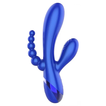 Triple Love Vibrator Rabbit Multifuncțional Albastru
