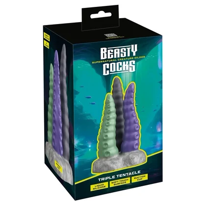 Triplu Tentacul 3-în-1 — Ventuză Puternică, Silicon Argintiu