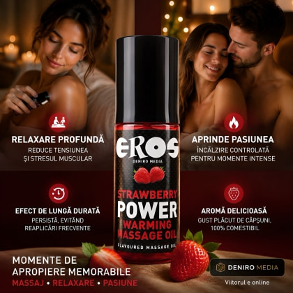 Ulei de Masaj Strawberry Power Warming 100ml