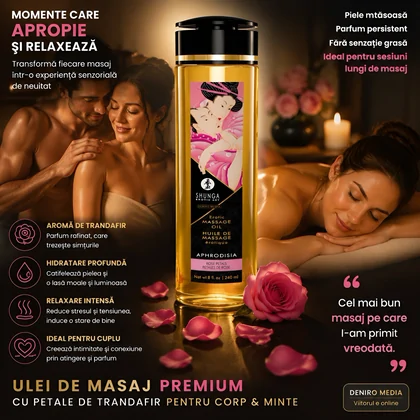 Ulei Masaj Shunga Aromă Trandafir 240ml