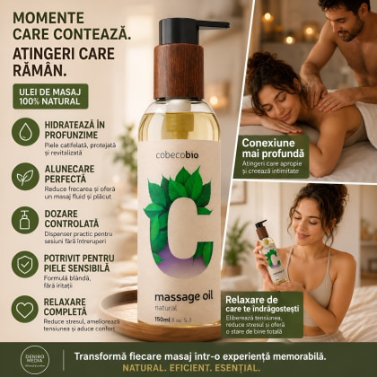 Ulei Natural De Masaj Cobeco Bio 150 ml, Hidratare Delicată