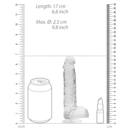 Ultra Realistic 17cm Cu Testicule Transparent