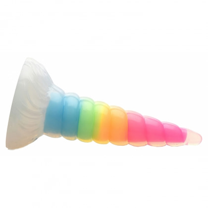 UniGlow Horn — Dildo silicon Fosforescent 20 cm Multicolor
