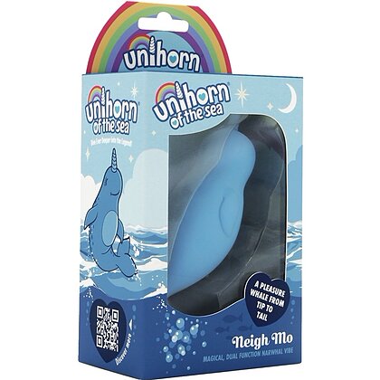 Unihorn Narwhal – Dublu Vibrator Clitoridian, 10 Moduri Albastru