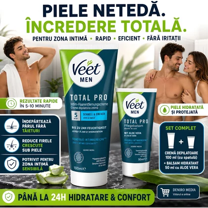 Veet Men TOTAL PRO Depilare Intimă Rapidă 5–10 Min