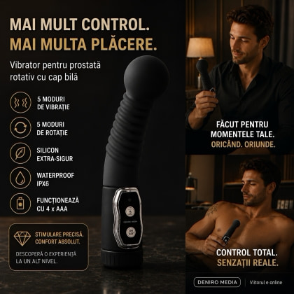 Vibrator Bărbați Pentru Prostată Twister Negru