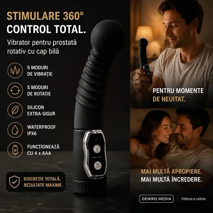 Vibrator Bărbați Pentru Prostată Twister Negru