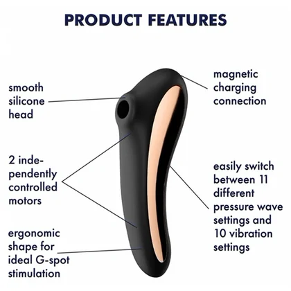 Vibrator Clitoridian Dual Kiss Satisfyer Negru