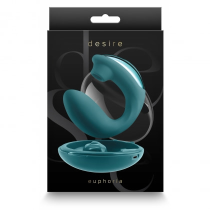 Vibrator Dublu Desire Euphoria Green – 2 Capete, Reîncărcabil Verde