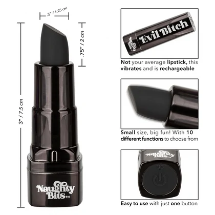 Vibrator Evil Lipstick Negru