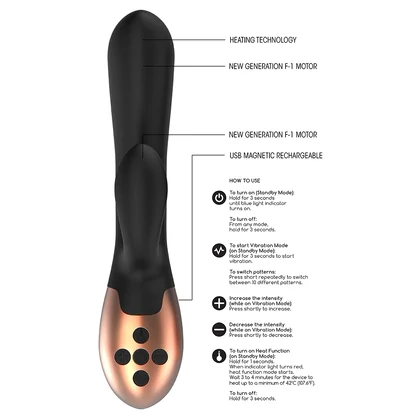 Vibrator Heating Punctul G Exquisite Negru