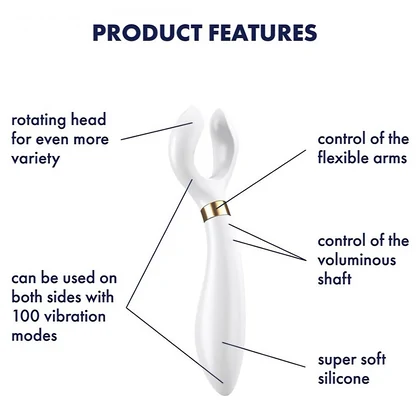 Vibrator Pentru Cuplu Multifun 3 Alb