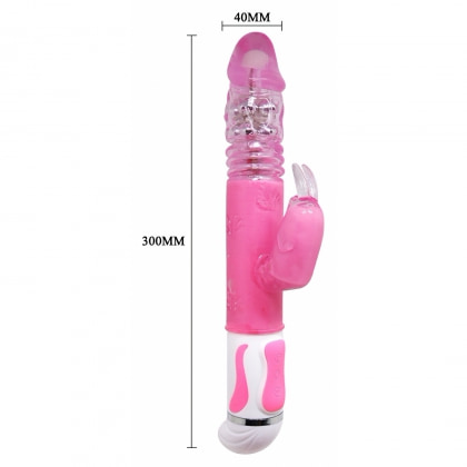 Vibrator Rabbit Rotație Și Împingere Fascination Roz