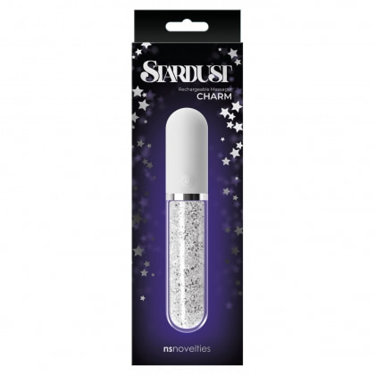Vibrator Silicon Stardust Charm Alb