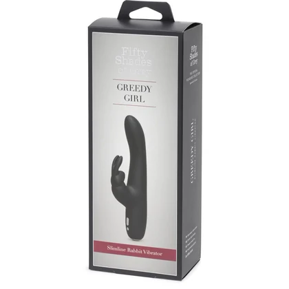 Vibrator Slimline Rabbit Greedy Girl Negru