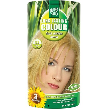 Vopsea par, Long Lasting Colour, 8.3 Light Golden Blond, Hennaplus